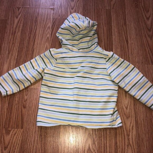 Striped Baby Hoodie Jacket 18-24 Months XL Old Navy Cotton Blend Blue & Yellow - Picture 4 of 5